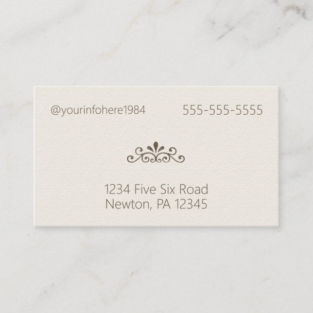 Minimalistic Signature Eggshell Business Card (Front)