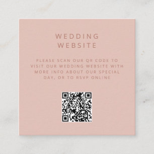 Minimalistic simple QR Code wedding website Enclosure Card