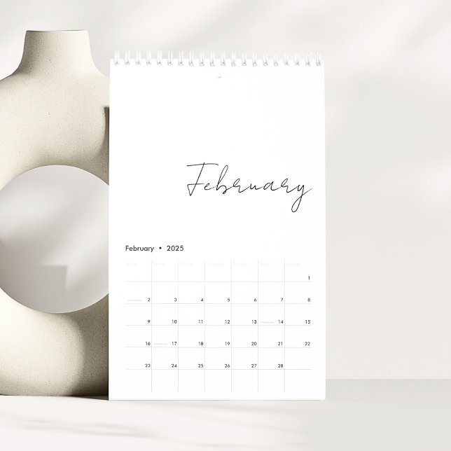 Minimalistic Simple Script Writing Months Family Calendar (Creator Uploaded)