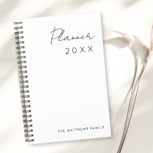 Minimalistic Simple Script Writing Months Family Planner