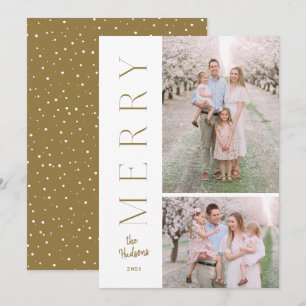 Minimalistic Simple Typography 2-Photo Holiday Car