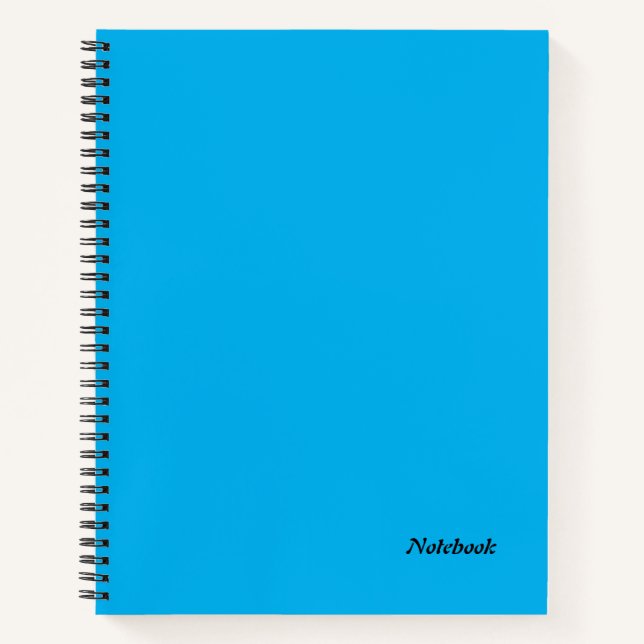 Minimalistic Sky Blue Customizable Name  Notebook (Front)