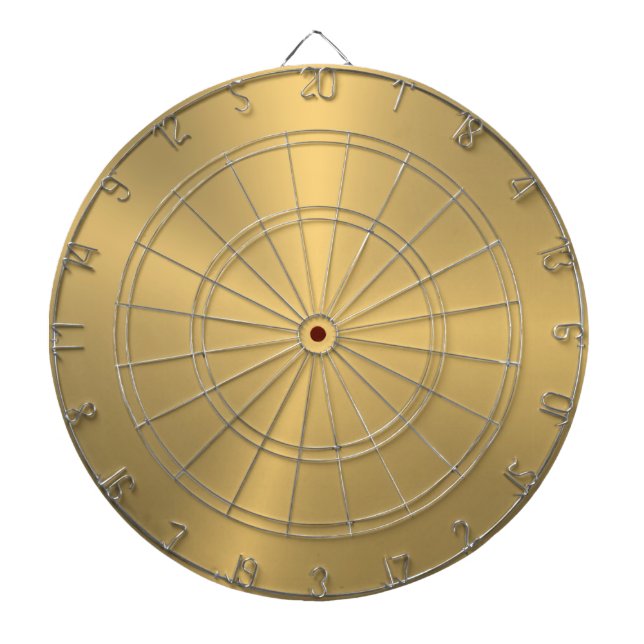 Minimalistic Slick Metallic Gold Texture Dartboard (Front)