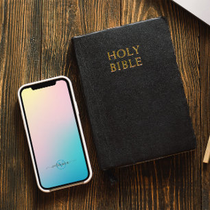 Minimalistic Soft Gradient Modern Monogram Case-Mate iPhone 14 Case