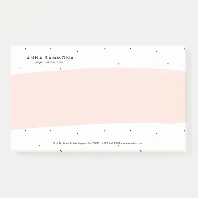 Minimalistic Soft Pink & White Brushstrokes Post-it Notes (Front)