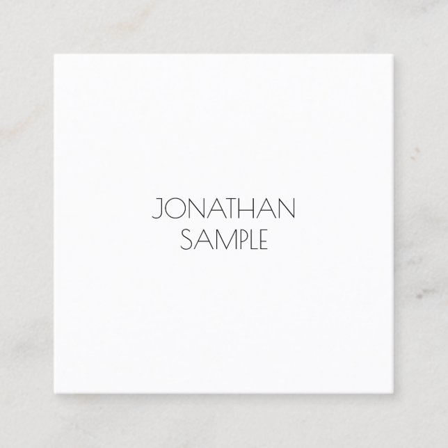 Minimalistic Square Modern Luxury Artistic Plain Square Business Card (Front)
