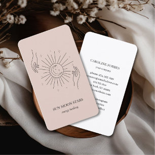 Minimalistic sun moon star Business card