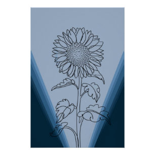 minimalistic sunflower poster