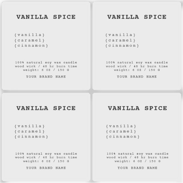 Minimalistic transparent candle label  (Front)