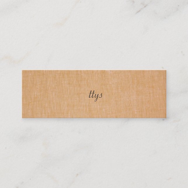 Minimalistic TTYS Faux Linen Mini Business Card (Front)
