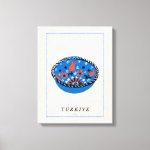 Minimalistic Turkish İznik Bowl Art - Canvas Print