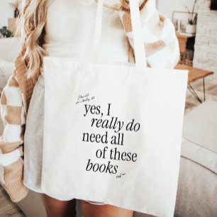 Minimalistic Typography Funny Book Lover Tote Bag