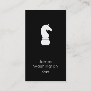 Minimalistic Vintage Chess Knight Business Card
