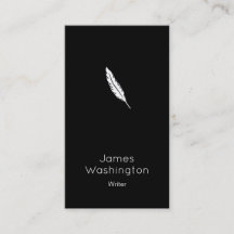 Minimalistic Vintage Writer Business Card - Black