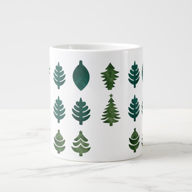 Minimalistic Watercolor Tree Jumbo Mug - Abstract  (Front)