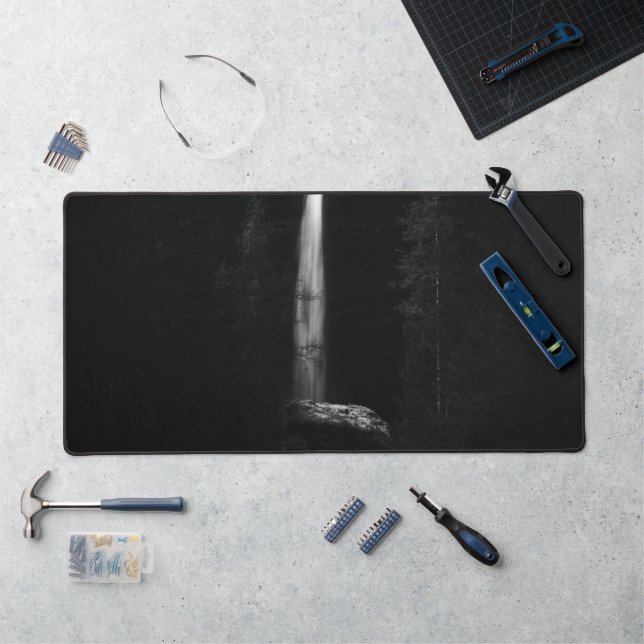 Minimalistic waterfall Peričnik Slovenia Desk Mat (Workstation)