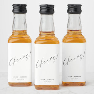 Minimalistic Wedding Calligraphic Liquor Bottle Label