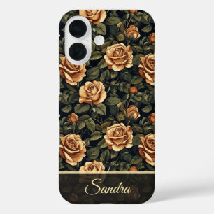 Minimalistic Wedding Gift Rose Name iPhone 16 Case