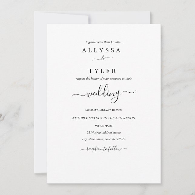 Minimalistic Wedding Invitation (Front)