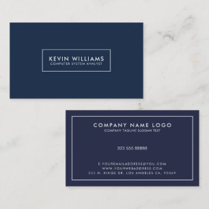Minimalistic white border frame business card