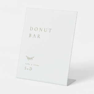 Minimalistic White Gold Doughnut Bar Wedding Sign