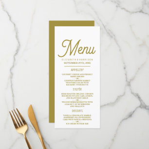 Minimalistic - White & Gold - Wedding Menu