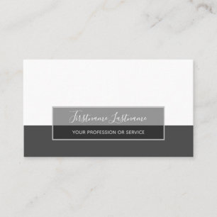 Minimalistic white gray rectangle abstract stripes business card