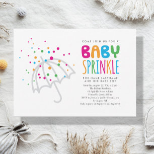 Minimalistic White Modern Baby Sprinkle Invitation