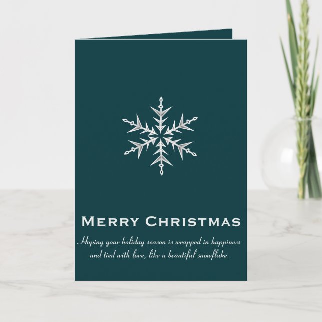 Minimalistic White Snowflake Hand Drawn Art Card (Front)