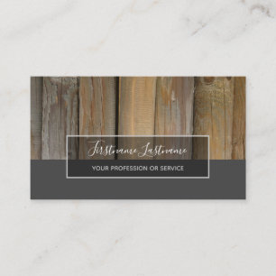 Minimalistic wooden planks gray rectangle stripes business card