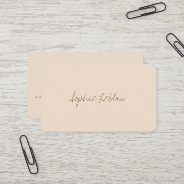 Minimalistically Elegant Beige Consultant Business Card (Front/Back In Situ)