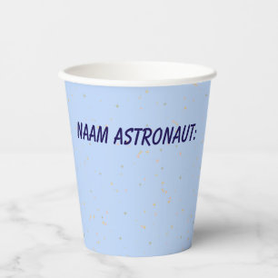 Minimalistische Ruimtevaart Beker met Naamveld -  Paper Cups