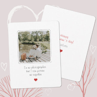 Minimalistist Valentine's Day Heart Photo Holiday Card