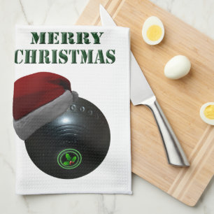 Minimalists Bowls Merry Christmas,  Kitchen Towel