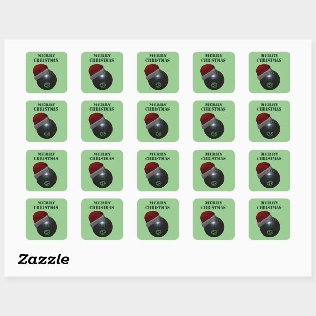 Minimalists Bowls Merry Christmas,  Square Sticker (Sheet)