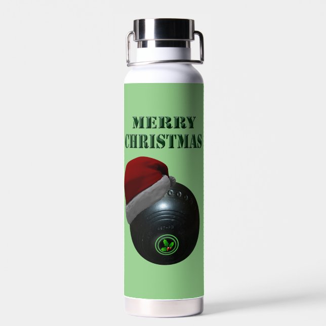 Minimalists Bowls Merry Christmas,  Water Bottle (Back)
