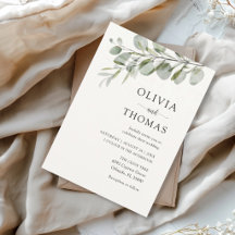 Minimalsit Watercolor Botancial Greenery Wedding