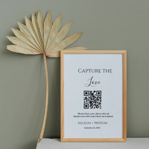 Minimlist Capture the love QR code wedding photo  Poster
