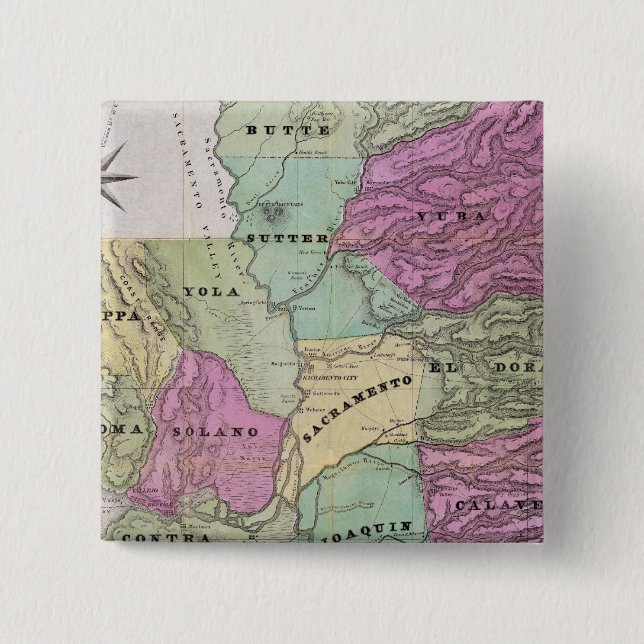 Mining District of California 2 Inch Square Button (Front)