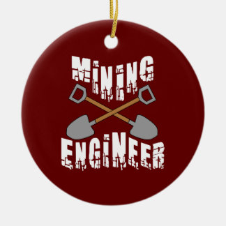 Mining Engineer Crossed Shovels Ceramic Ornament