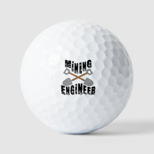 Mining Engineer Crossed Shovels Golf Balls