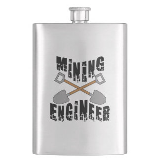 Mining Engineer Crossed Shovels Hip Flask