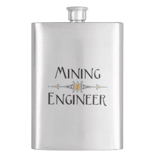 Mining Engineer Decorative Line Hip Flask