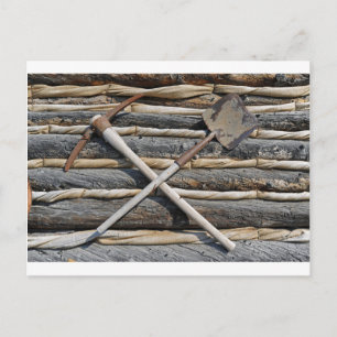 Mining Pick And Shovel Postcard