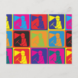 Mining Pop Art Postcard