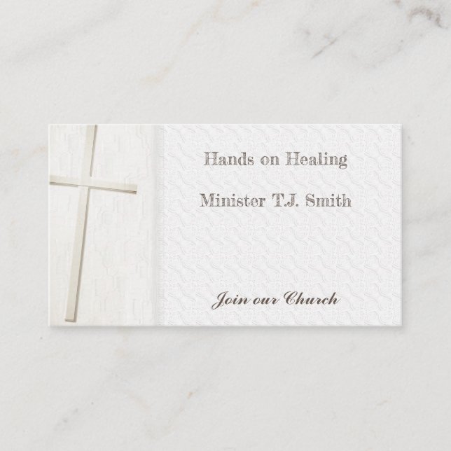 Minister Light Cross Business Cards Business Cards (Front)