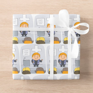 Minister Preaching to Congregation Wrapping Paper