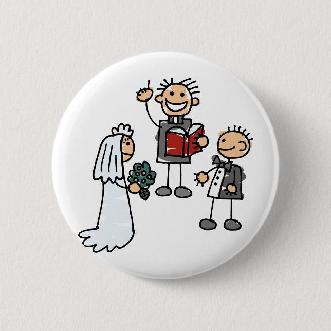 Minister Priest Reverend Performs Wedding Ceremony 2 Inch Round Button (Front)