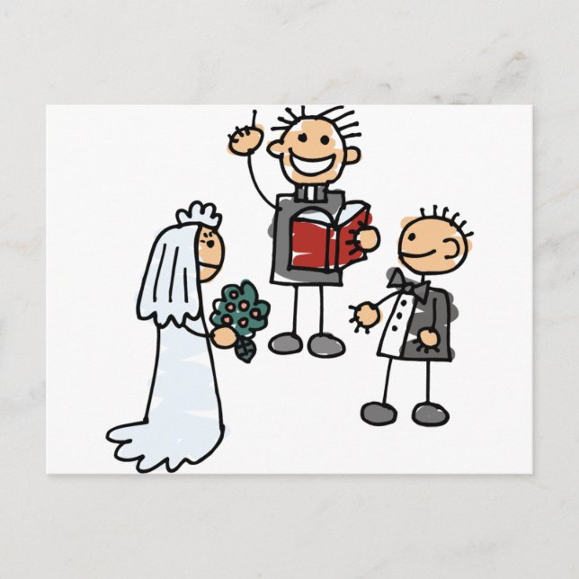 Minister Priest Reverend Performs Wedding Ceremony Postcard (Front)