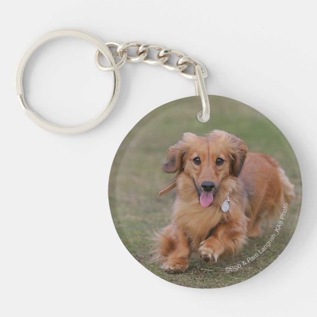 Miniture Dachshund Running Keychain (Front)